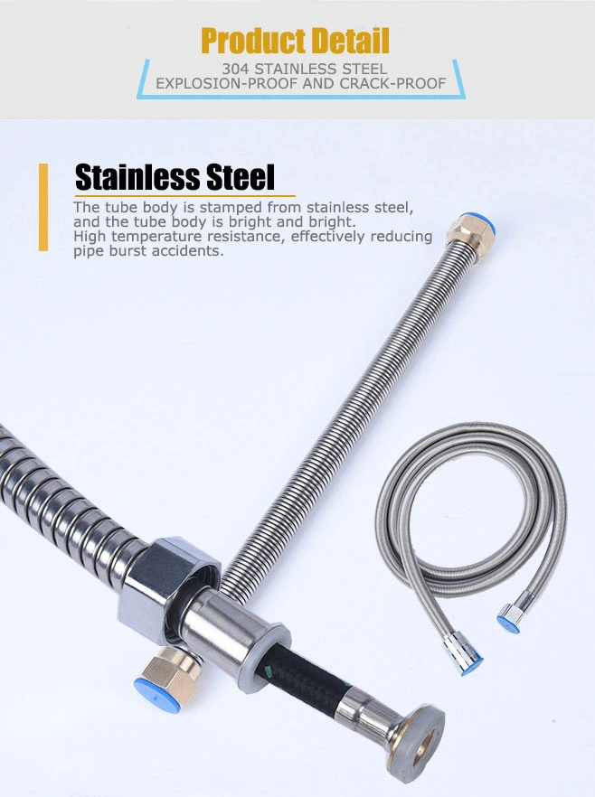 High Pressure Bathroom Accessories Chromed Stainless Steel Shower Hose